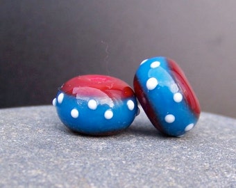 MruMru handmade lampwork beads, earring pair set. Sra
