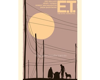 Movie poster retro print E.T.: The Extra-Terrestrial in various sizes