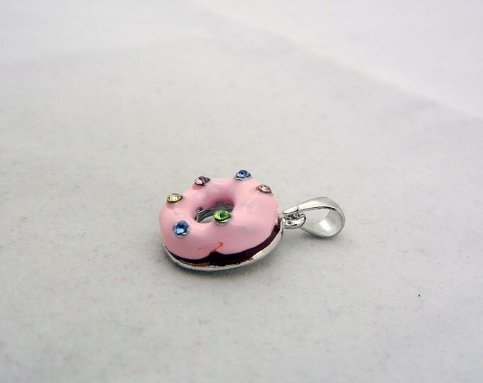 Fun Pink Epoxy Donut Pendant