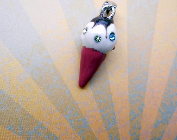 Dimensional Ice Cream Cone Charm Pendant