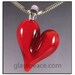 SALE - Heart Jewelry Glass Pendant lampwork necklace focal bead - Glass Peace glass jewelry (4181)