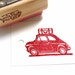 Road Trip Stamp, Hand Carved Rubber Stamp