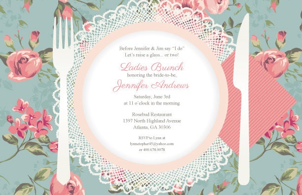 Sweet Wishes Vintage Roses Bridal Brunch by sweetwishesstore