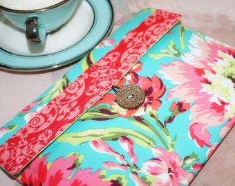Kindle Case, kindle touch case, kindle sleeve, nook Cover kindle Case Nook Color, Kobo, Sony - Cozy in Hawaiian Flowers