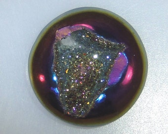 Titanium Agate Drusy round gem or bead, 21mm, 20.72 carats 096-17-055