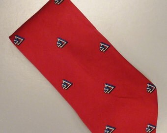Designer VARUCCI Neck TIE SILK Grosgrain Triangles Design 1980s Dead Stock 60X3.5in