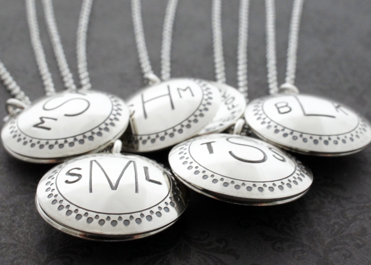 Monogrammed Locket Necklace Personalized Monogram Jewelry in