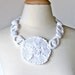 Crochet Necklace Irish Lace Crochet Flower Statement White Wedding Rose
