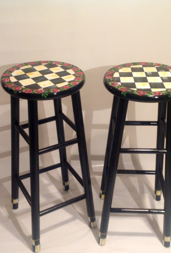 Items similar to 24" or 29" hand painted custom round top wooden bar