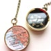 Map compass jewelry, Personalized Two Maps in one Compass Necklace, choose two maps, custom his hers anniversary gift wedding couple