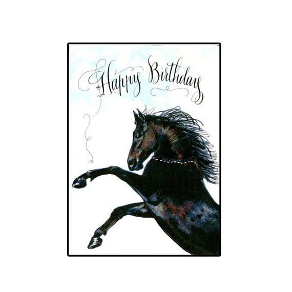birthday horse card black horse birthday card rearing black