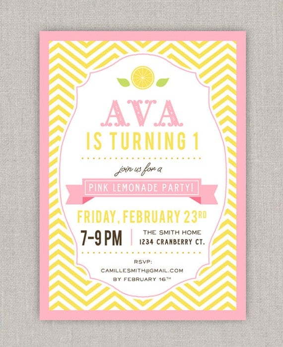 Pink Lemonade Invitations 9