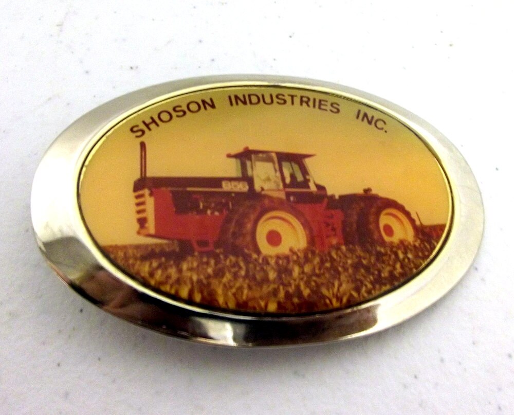 Vintage Belt Buckle featuring Case 856 tractor great gift for Dad