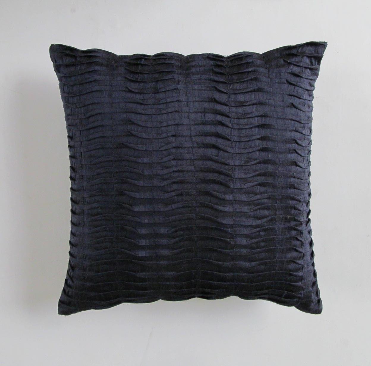 Mid night blue pillow pleated 16 inch cushion cover can be