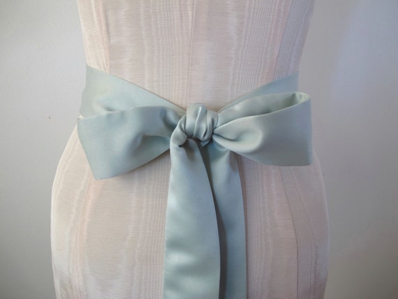 Mint Green Matte Satin Sash Bow Belt Wedding Sash Bridal Sash