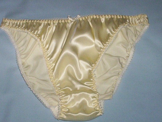 Cream silk satin panties available in UK sizes 8 20