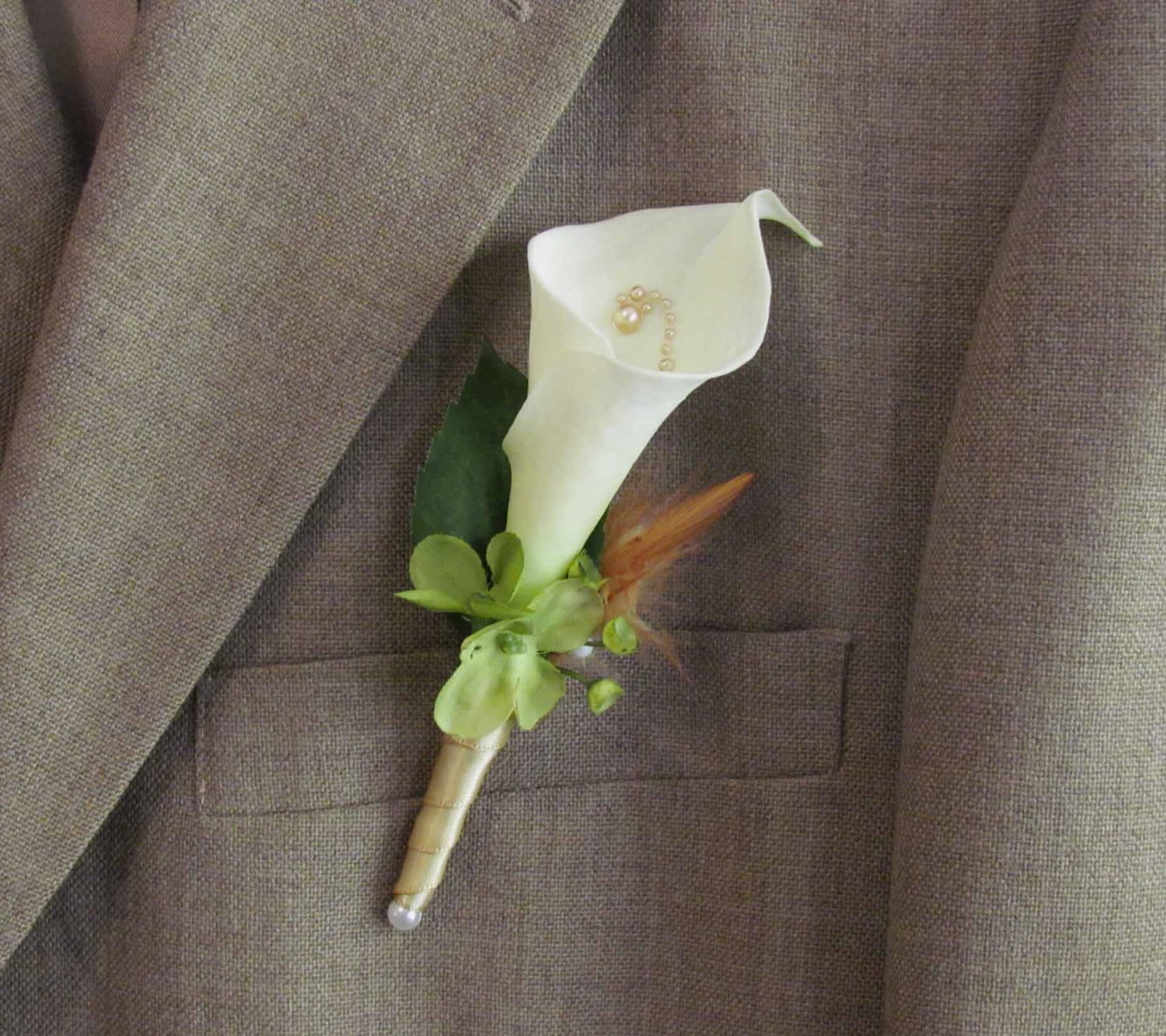 Calla Lily Boutonniere For Your Wedding By Justanns On Etsy
