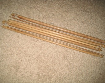 12 size Bamboo double ended end crochet hook set SIZE 3.25 mm-10mm (you can choose9" or 10" or 13" long)