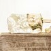 Mint Julep Keepsake Zipper Clutch ..seafoam pale emerald green sage cream Chantilly lace elegant evening clutch