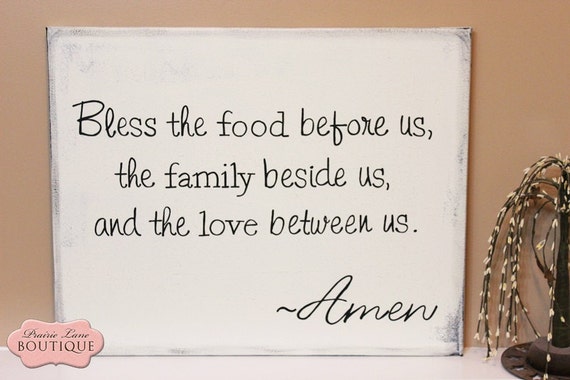 20 x 16 Canvas Bless the food before us Grace by prairieboutique