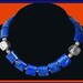 Hey Blue Eyes--Deep Blue Lapis Lazuli Square Bead Necklace,Silvery Accents,Vintage Jewelry,Women
