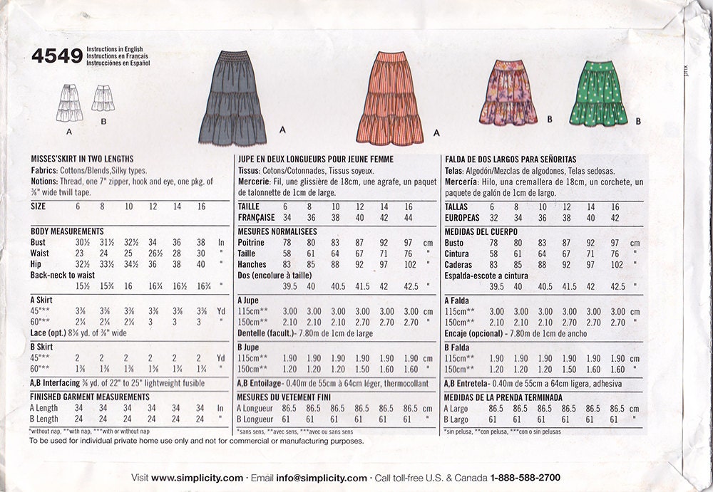 Womens Tiered Skirt Sewing Pattern Easy Summer Skirt Pattern