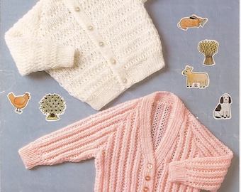 PDF Knitting Pattern Baby Cardigans to fit sizes 18-22" (D250)