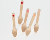 Valentine's Heart Ombre - 20 Wooden Ice Cream Spoons - Great Alternative To Plastic Utensils Il_170x135
