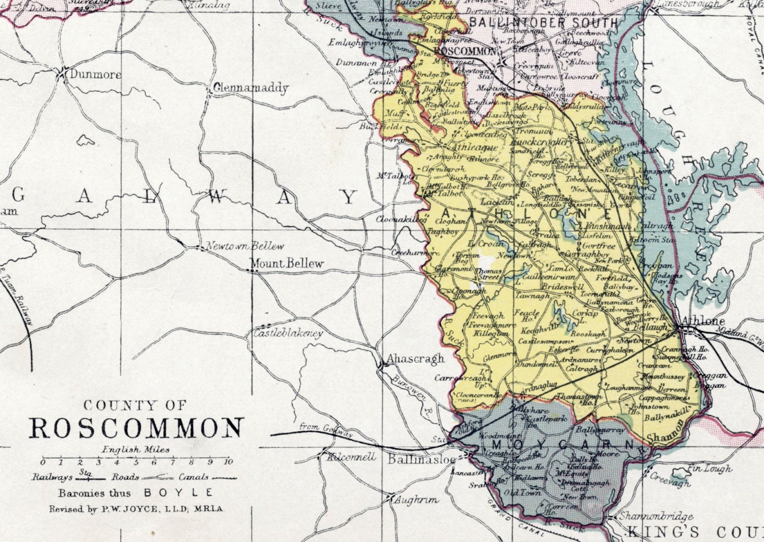 1899 Antique Map of County Ireland