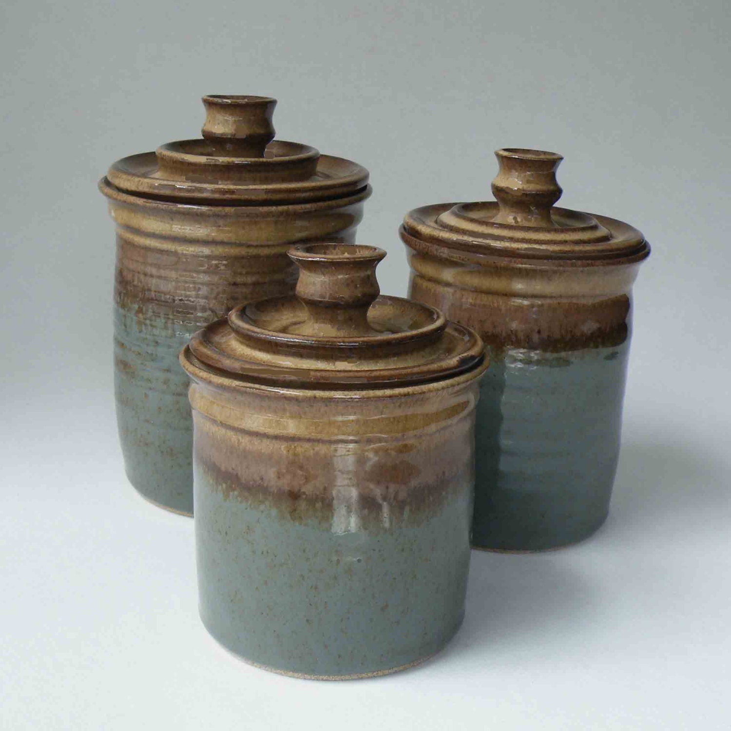  Pottery  Canister Set SHIPS IN 1 WEEK Kitchen  Set of 3 Jars