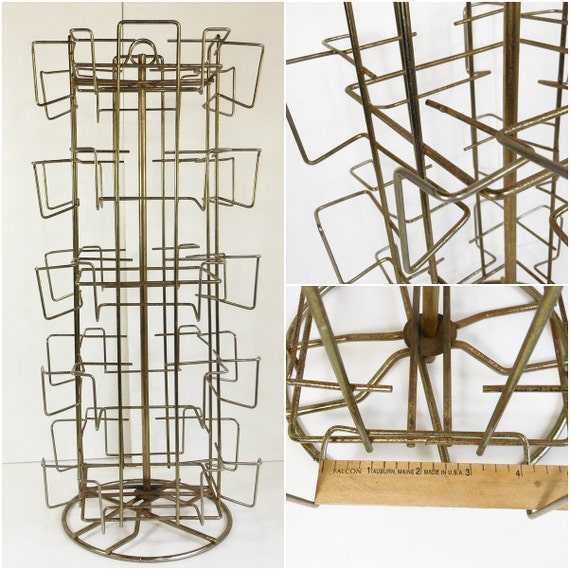 Vintage Postcard Rack Revolving Display Stand Table Counter