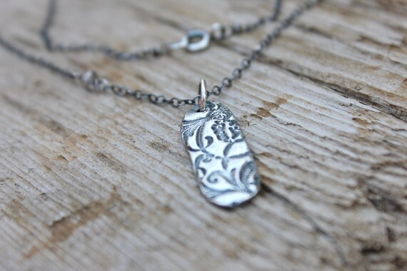 Items similar to sterling silver quote necklace . boho talisman charm ...