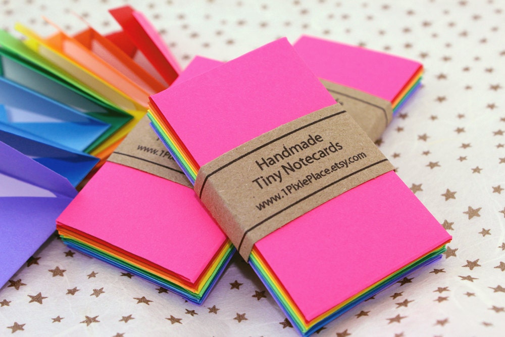 Mini Note cards and Envelopes Set of 10 Rainbow Brights