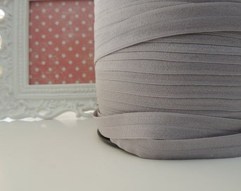 5/8" Inch Fold Over Elastic - 5 Yards of Grey Mist FOE