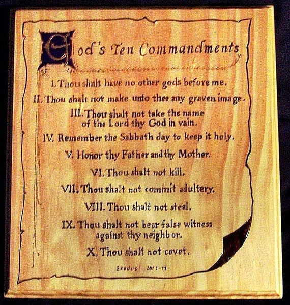 God's Ten Commandments by rusticwoodplaques on Etsy