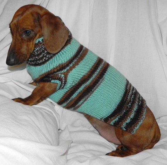 Miniature DACHSHUND Turtleneck Sweater SAGE by DachshundSweaters