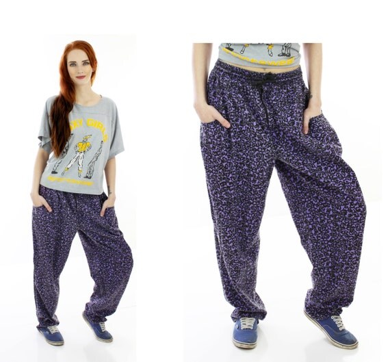 Vintage Hammer Pants 80s 90s Harem Surf Purple Black Muscle