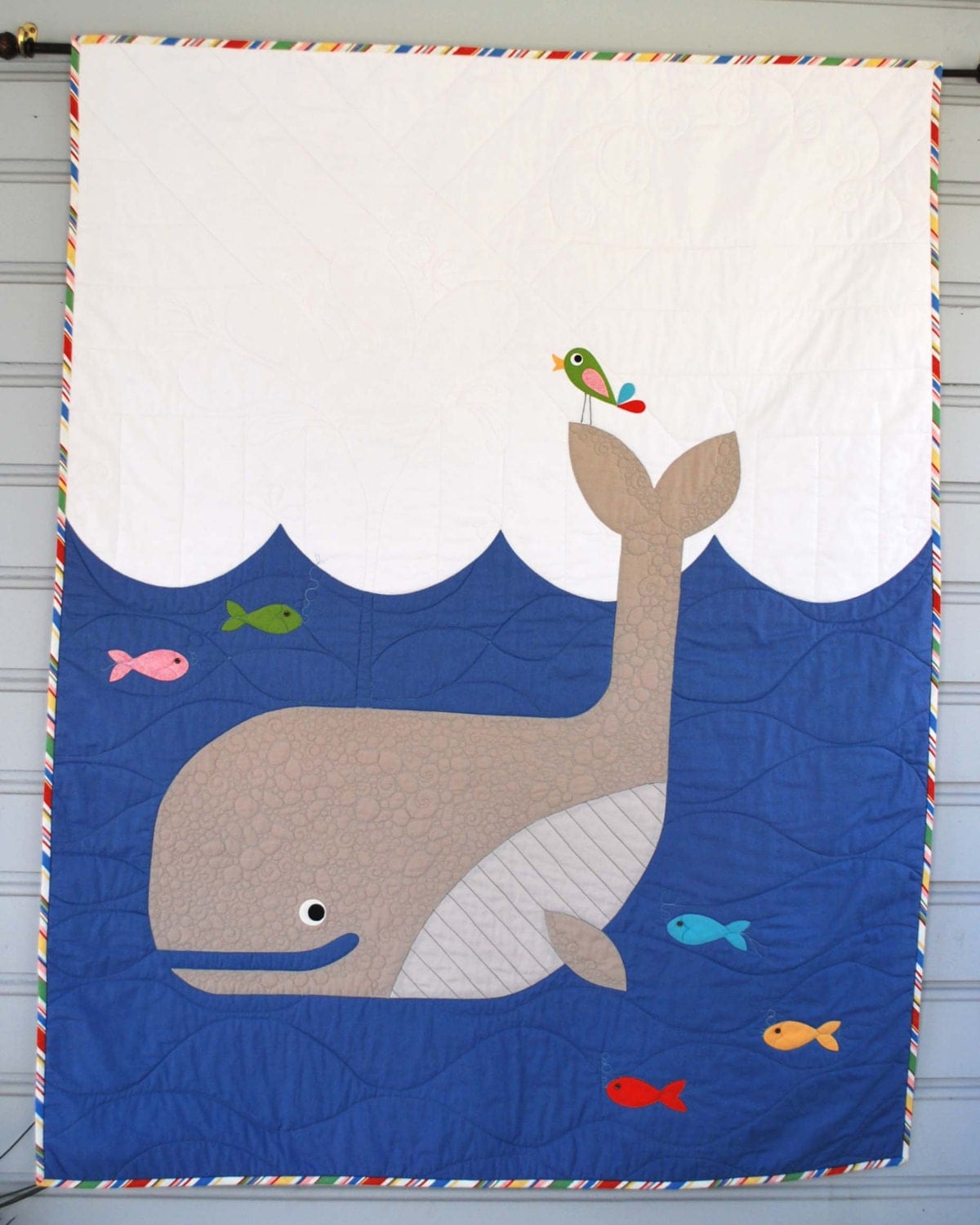 W is for Whale Quilt Kit with Backing Fabric