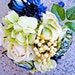 Navy Blue Bridal Bouquet Mint Green Wedding Flowers