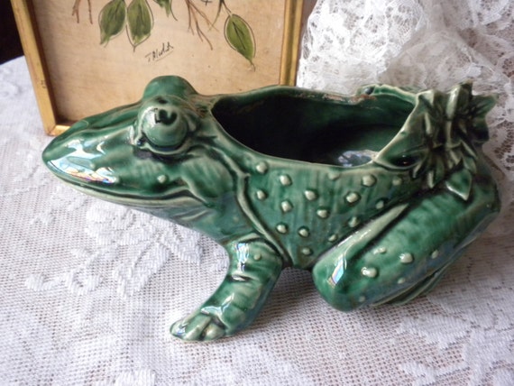 Mccoy Frog Planter Vintage Planter 8 Inches By Brixiana On Etsy 5195