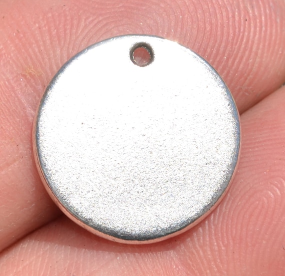 10 Stainless Steel Blank Disc 20mm Charms SC2905 by LorettasBeads