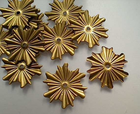 12 brass mirror rosettes, No. 7 - small