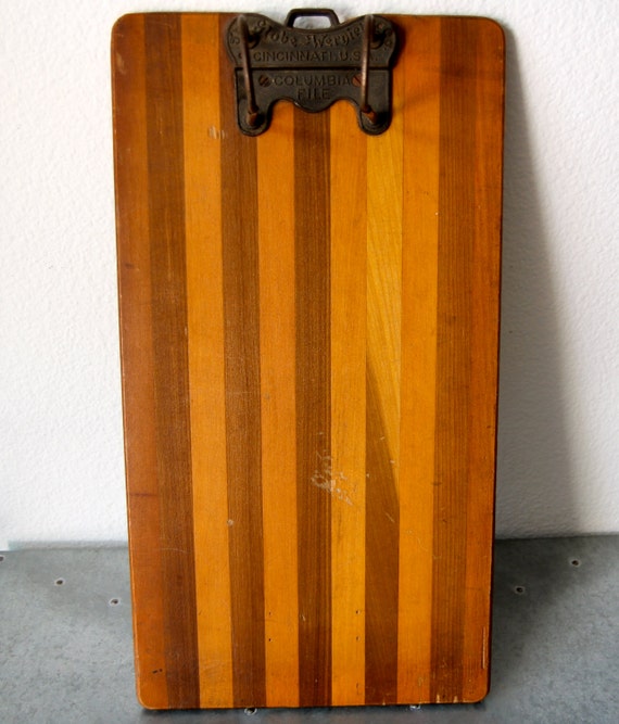 Vintage Globe Wernicke Columbia File Wood Clip Board