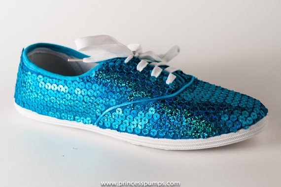 CVO Tiffany Box Blue Sequin Sneakers by princesspumps on Etsy