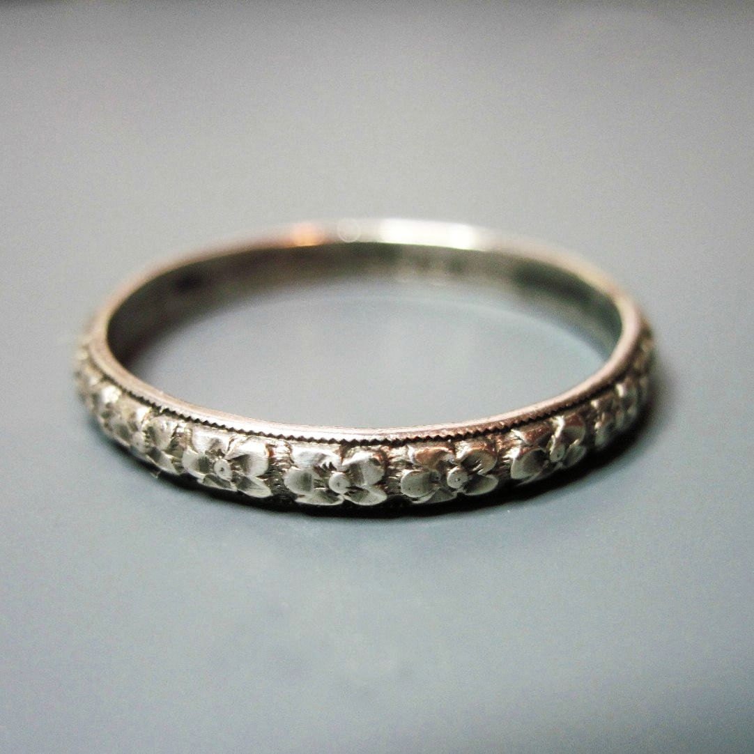 Mens Vintage Art Deco Wedding Band Ring Uncas Sterling