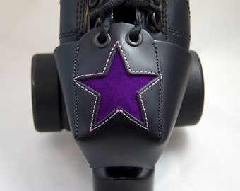 Leather Toe Guards with Purple Suede Stars