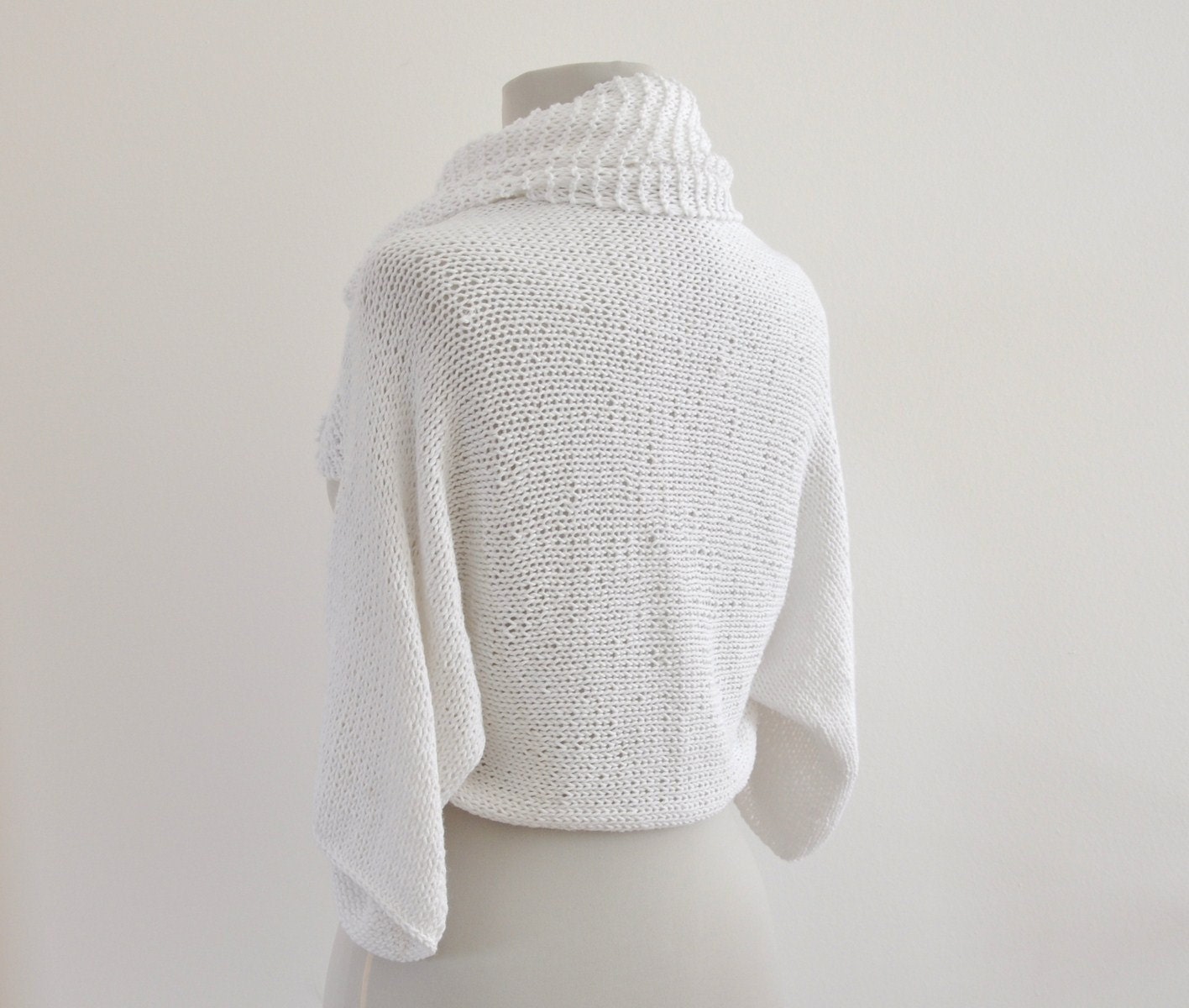 White Bridal Shrug Bolero Womens Sweater Cardigan Jacket Tunic