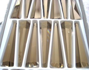 10 Honey Hexagon 76mm Chandelier Crystals Prism Drop - 3 Inches -Asfour FULL LEAD Crystal (S-11)