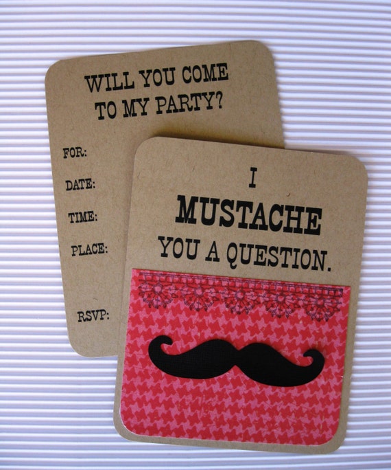 Mustache Invitations For Girls 1