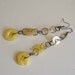 Yellow Button Dangle Earrings